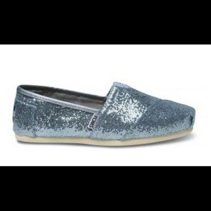 Baby blue glitter tops slip ons